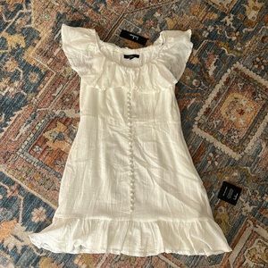 White mini lulus dress. Great for anything bridal! Never worn, brand new.